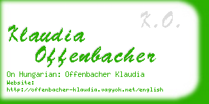 klaudia offenbacher business card